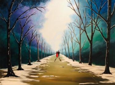Painting titled "winter has arrived" by Aisha Haider, Original Artwork, Acrylic