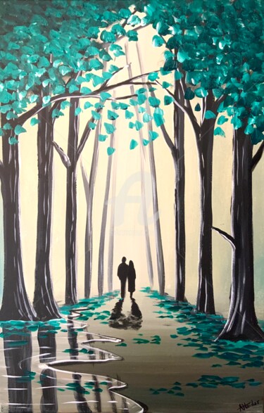 "Forest Green 4" başlıklı Tablo Aisha Haider tarafından, Orijinal sanat, Akrilik