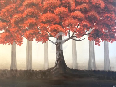 Malerei mit dem Titel "the tree of life" von Aisha Haider, Original-Kunstwerk, Acryl