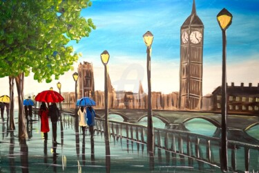 Peinture intitulée "beautiful London day" par Aisha Haider, Œuvre d'art originale, Acrylique