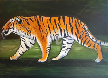 Malerei mit dem Titel "Magnificent Tiger" von Aisha Haider, Original-Kunstwerk, Acryl
