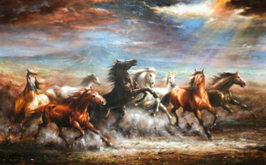 Painting titled "Freedom" by Ahmad Ahid, Original Artwork, Oil