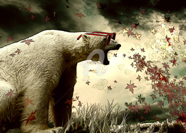 Arte digitale intitolato "Wolf in Winter" da Ahmad Ansari, Opera d'arte originale, Pittura digitale