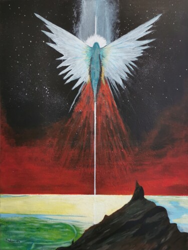Peinture intitulée "L'apparition" par Ahmad Bader, Œuvre d'art originale, Acrylique Monté sur Châssis en bois