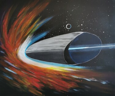 Painting titled "Voyage" by Ahmad Bader, Original Artwork, Acrylic Mounted on Wood Stretcher frame