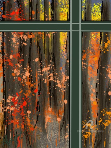Arte digital titulada "Window on an abstra…" por Ahmed Alozade, Obra de arte original, Pintura Digital