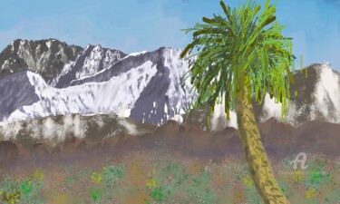 Digital Arts titled "Palm-tree-of-haut-a…" by Ahmed Alozade, Original Artwork, Digital Painting