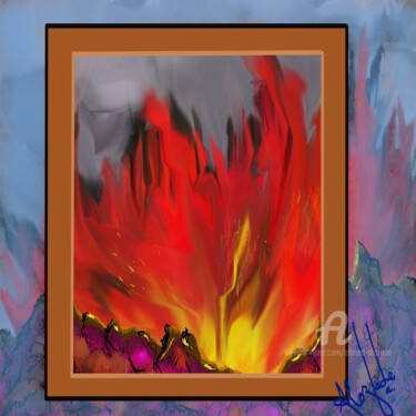 Digital Arts titled "Fire is under contr…" by Ahmed Alozade, Original Artwork, Digital Painting