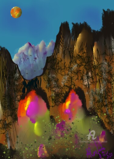 Arts numériques intitulée "The planet of color…" par Ahmed Alozade, Œuvre d'art originale, Peinture numérique