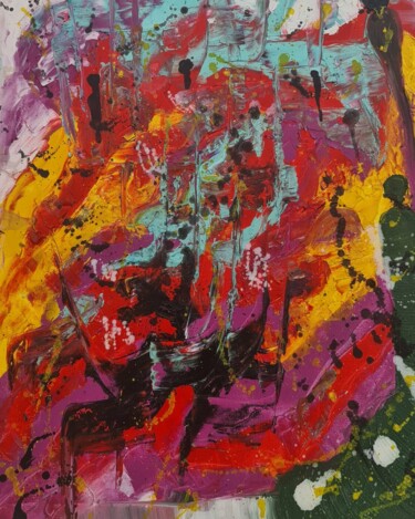 Pittura intitolato "Les 7 Terres - 2" da Ahmed Boubker, Opera d'arte originale, Olio