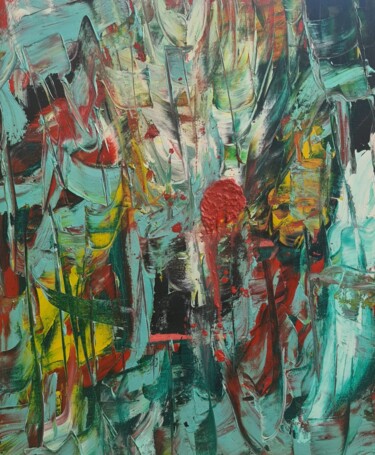 Painting titled "Les 7 Terres - 4" by Ahmed Boubker, Original Artwork, Oil