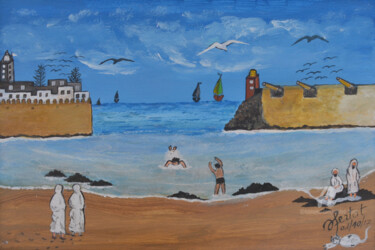 Pintura intitulada "la lagune.jpg" por Ahmed Fertat, Obras de arte originais, Acrílico