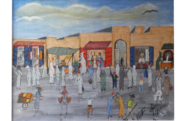 Schilderij getiteld "je-fais-mon-marche.…" door Ahmed Fertat, Origineel Kunstwerk, Olie