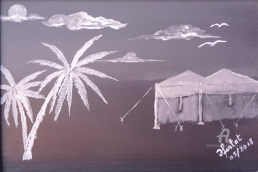 Peinture intitulée "habitat-sahraoui.jpg" par Ahmed Fertat, Œuvre d'art originale, Acrylique