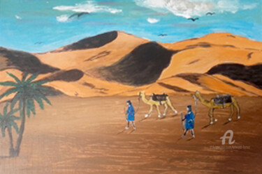 Schilderij getiteld "la-caravane.jpg" door Ahmed Fertat, Origineel Kunstwerk, Acryl