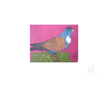 Painting titled "pigeon-4.jpg" by Ahmed Fertat, Original Artwork, Oil