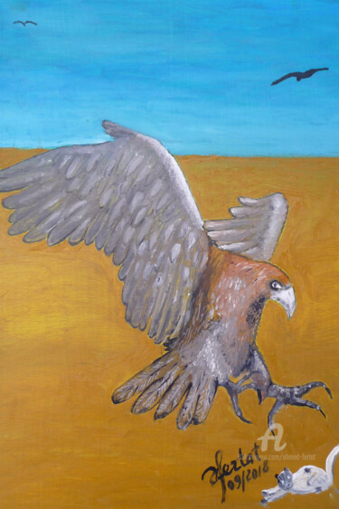 Painting titled "aigle-1.jpg" by Ahmed Fertat, Original Artwork, Oil