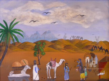 Painting titled "geste-de-bienvenue.…" by Ahmed Fertat, Original Artwork, Oil