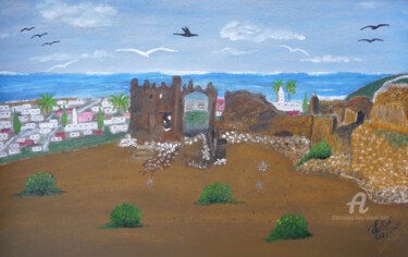 Schilderij getiteld "les-ruines.jpg" door Ahmed Fertat, Origineel Kunstwerk, Olie