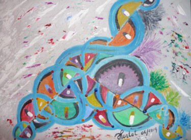 Pittura intitolato "abstract-5.jpg" da Ahmed Fertat, Opera d'arte originale, Olio