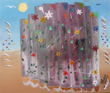Pittura intitolato "abstract-17 monde f…" da Ahmed Fertat, Opera d'arte originale, Olio