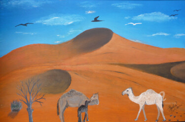 Pittura intitolato "sable d'or" da Ahmed Fertat, Opera d'arte originale, Olio