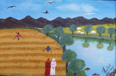 绘画 标题为“le champs de blé” 由Ahmed Fertat, 原创艺术品, 油