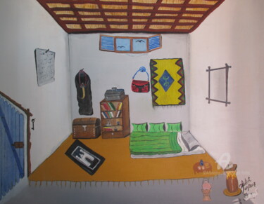 Peinture intitulée "chambre-d-etudiant.…" par Ahmed Fertat, Œuvre d'art originale