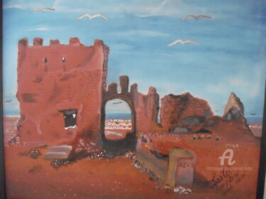 Pintura intitulada "La caserne en ruine" por Ahmed Fertat, Obras de arte originais, Acrílico