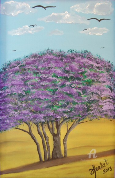 Pintura intitulada "jacaranda.jpg" por Ahmed Fertat, Obras de arte originais, Acrílico