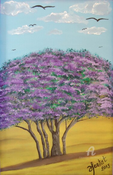 Peinture intitulée "jacaranda.jpg" par Ahmed Fertat, Œuvre d'art originale, Acrylique