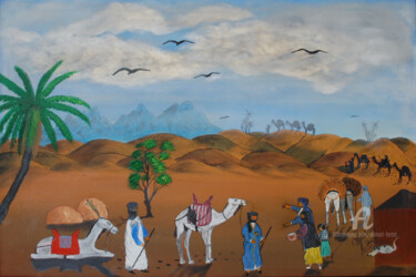Painting titled "hospitalite-sahraou…" by Ahmed Fertat, Original Artwork, Acrylic