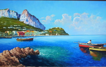 Painting titled "paysage marin" by Ahmed Mekkaoui, Original Artwork