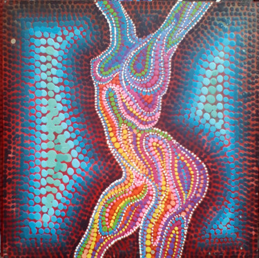 Malerei mit dem Titel "Standing Figure" von Ahmed Nisar, Original-Kunstwerk, Acryl