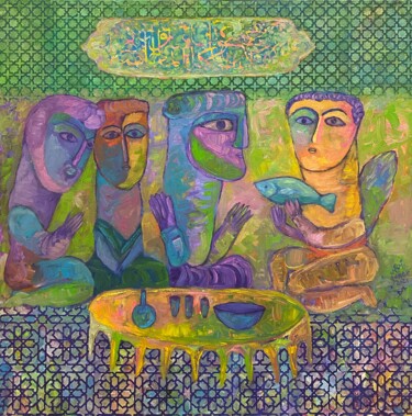 Peinture intitulée "The other dinner" par Ahmed Omar, Œuvre d'art originale, Huile