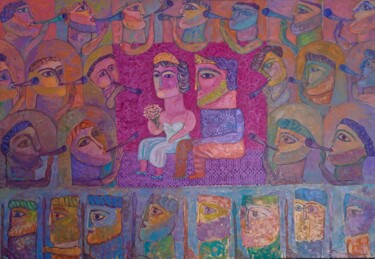 Malerei mit dem Titel "The King and The Qu…" von Ahmed Omar, Original-Kunstwerk, Öl