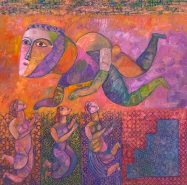 Pittura intitolato "Hero" da Ahmed Omar, Opera d'arte originale, Olio