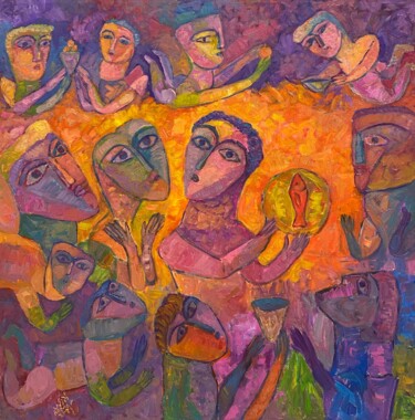 Peinture intitulée "An invitation to di…" par Ahmed Omar, Œuvre d'art originale, Huile