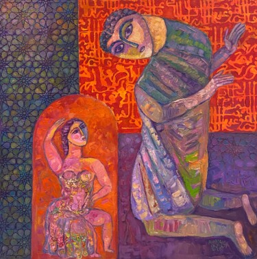 Peinture intitulée "the Saint" par Ahmed Omar, Œuvre d'art originale, Huile