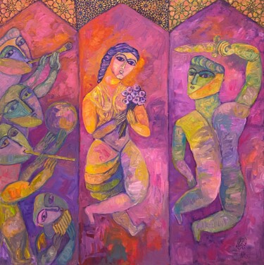 Malerei mit dem Titel "wedding dance" von Ahmed Omar, Original-Kunstwerk, Öl