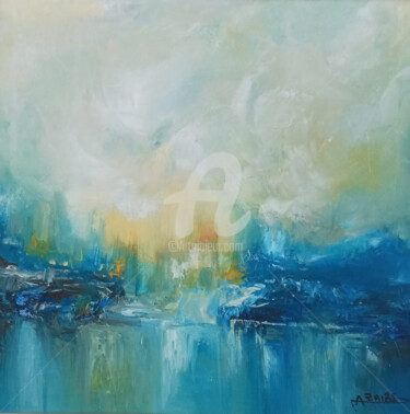 Painting titled "Freespace" by Ahmed Zaibi, Original Artwork, Oil