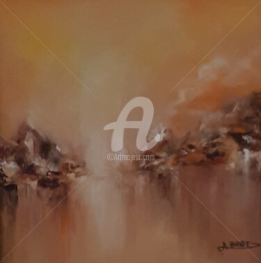 Painting titled "Avant-Départ" by Ahmed Zaibi, Original Artwork, Oil