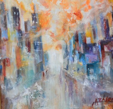 Peinture intitulée "Au brouillard des v…" par Ahmed Zaibi, Œuvre d'art originale, Huile