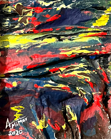 Peinture intitulée "Mountain At Sunset" par Ahmet Mimar, Œuvre d'art originale, Acrylique Monté sur Châssis en bois