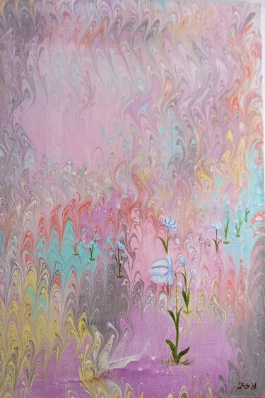 Картина под названием "Подснежники - карти…" - Зиля Ахметова, Подлинное произведение искусства, Акрил Установлен на Деревянн…