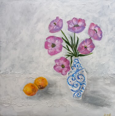 Картина под названием "Цветы люпина" - Зиля Ахметова, Подлинное произведение искусства, Акрил Установлен на Деревянная рама…