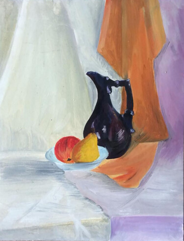 Картина под названием "кувшин" - Зиля Ахметова, Подлинное произведение искусства, Масло Установлен на картон