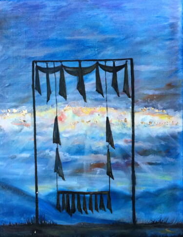 Картина под названием "ветер качели" - Зиля Ахметова, Подлинное произведение искусства, Масло Установлен на Деревянная рама…