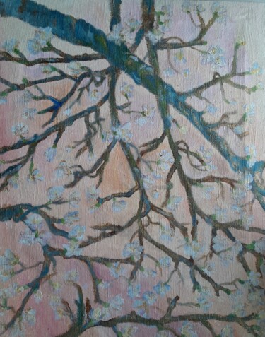 Картина под названием "цветение" - Зиля Ахметова, Подлинное произведение искусства, Масло Установлен на Деревянная рама для…