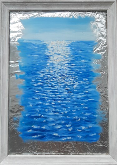 Pintura titulada "океан" por Zilia Akhmetova, Obra de arte original, Oleo Montado en Bastidor de camilla de madera